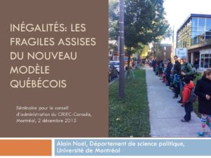 Inégalités: Les fragiles assises du nouveau modèle québécois